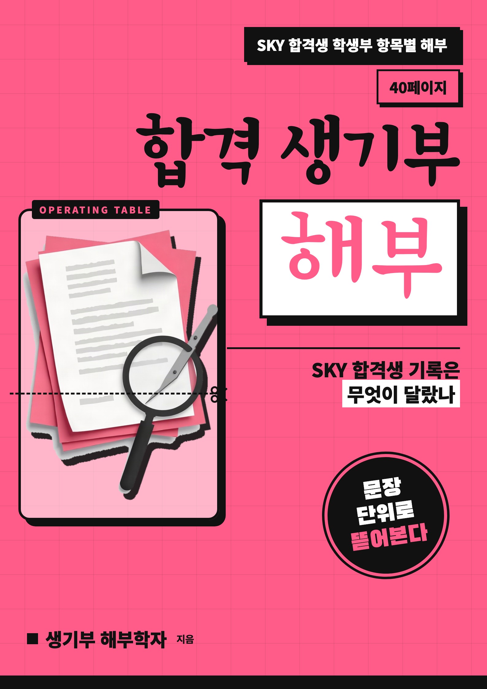 합격 생기부 해부 — SKY 합격생 기록은 무엇이 달랐나 표지